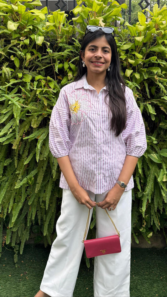 Lilac Multi Sequins Shirt