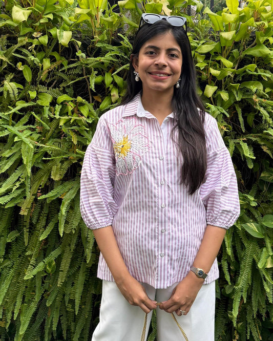 Lilac Multi Sequins Shirt