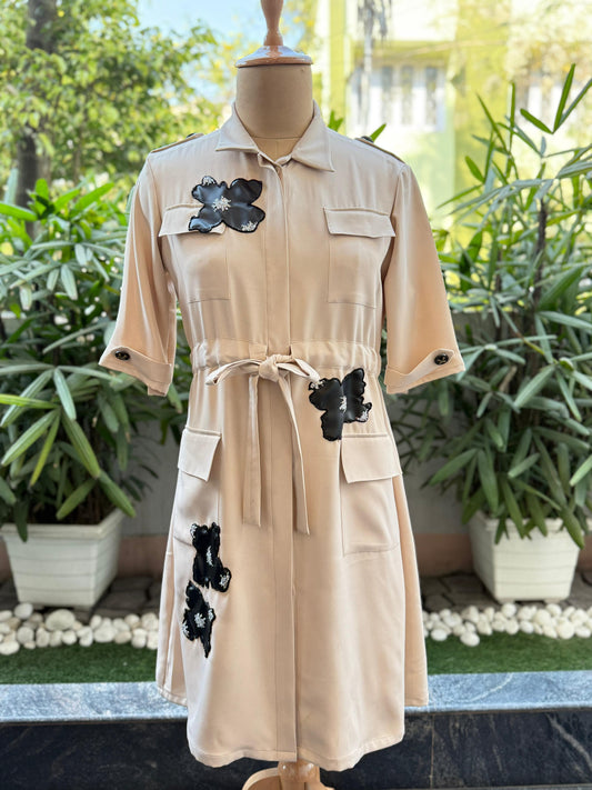 Beige  Authority Dress