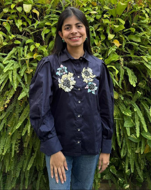 Navy Floral Shirt
