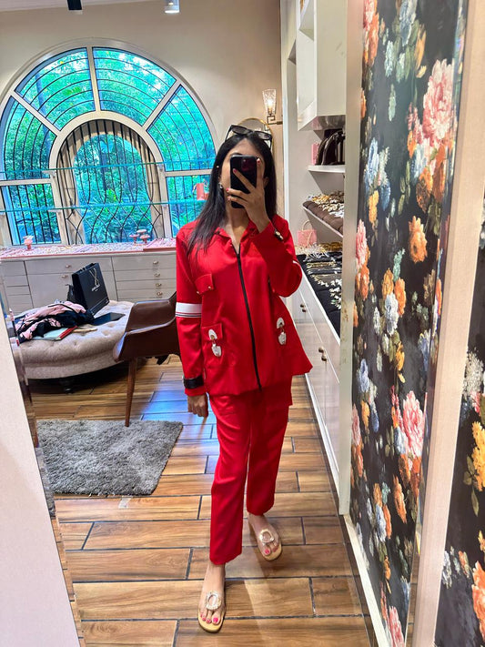 Red Palate Co ord Set