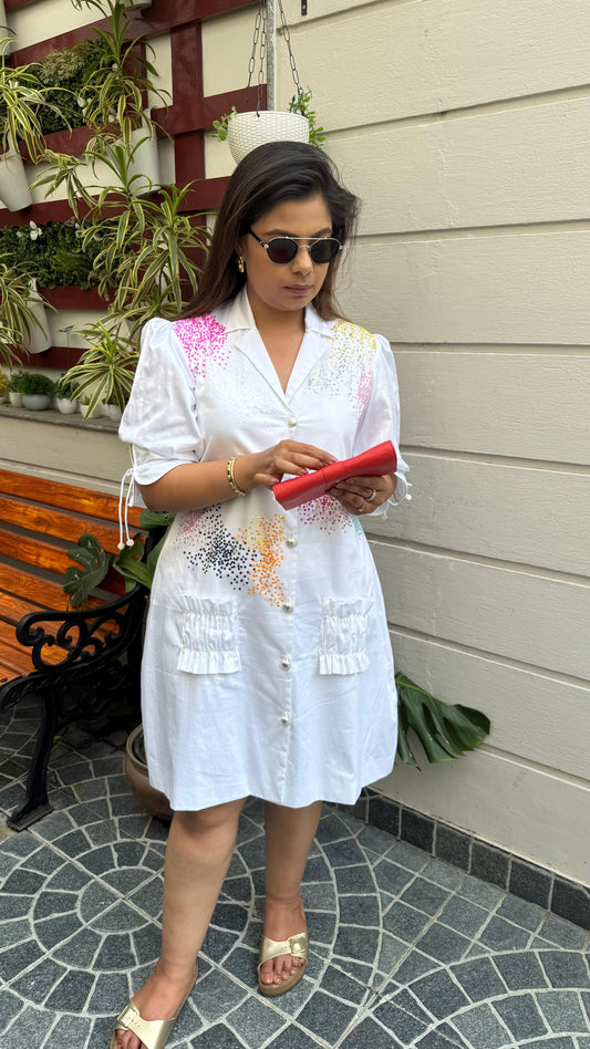 White Sequins Dress