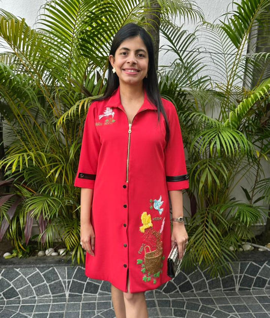 Red Birds Dress