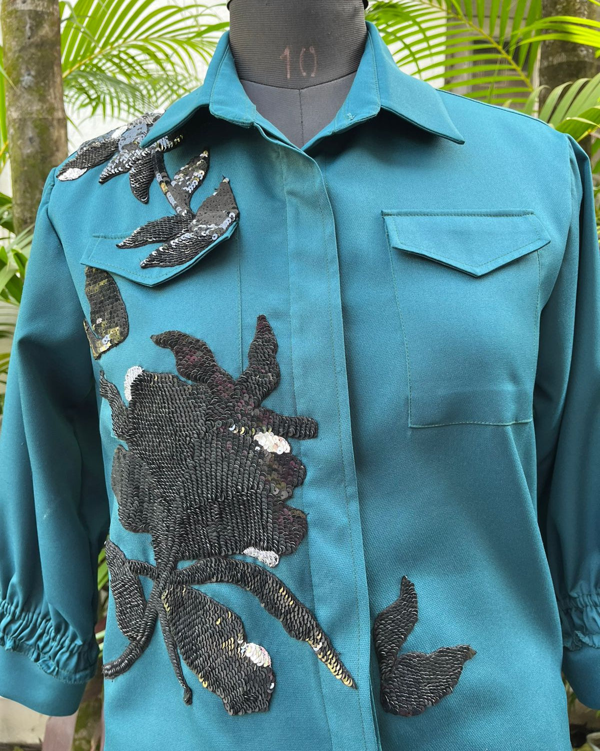 Teal Embroidered Coord Set