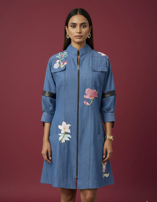 Denim Flora Dress