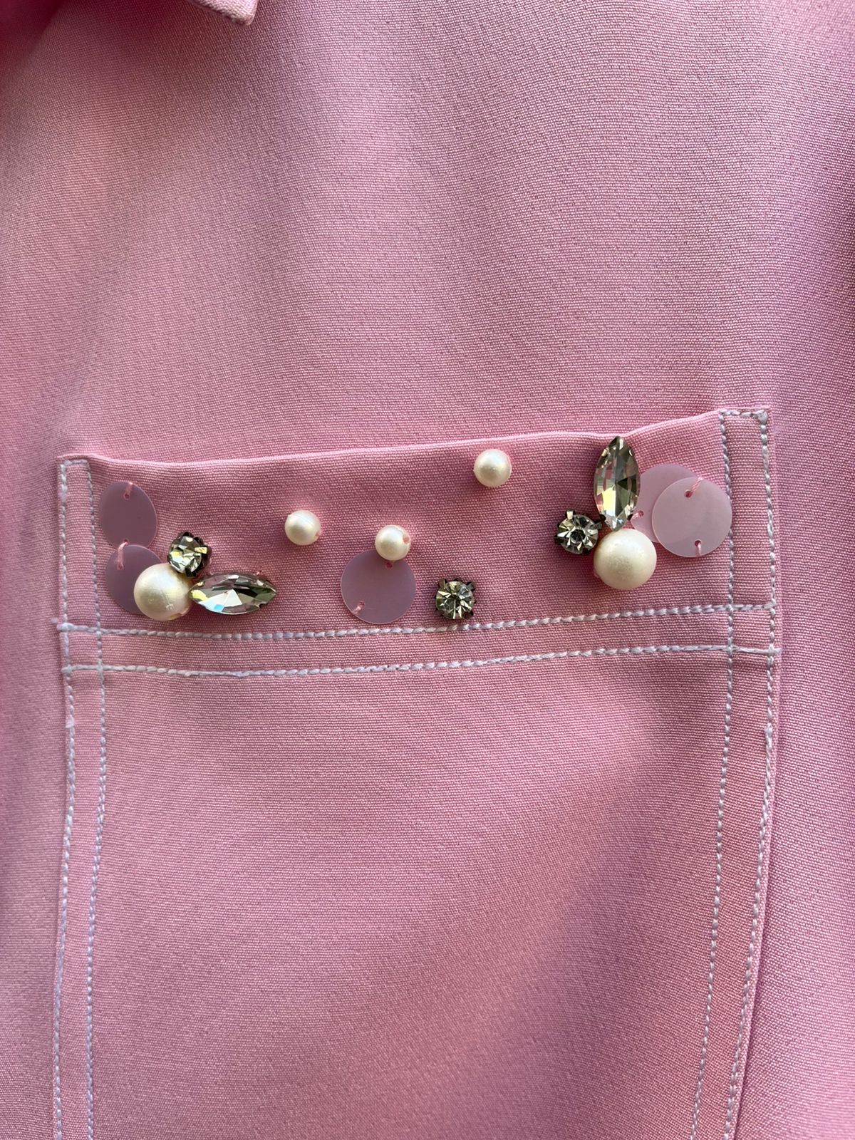 Pink Pearl And Sequins Coord Set