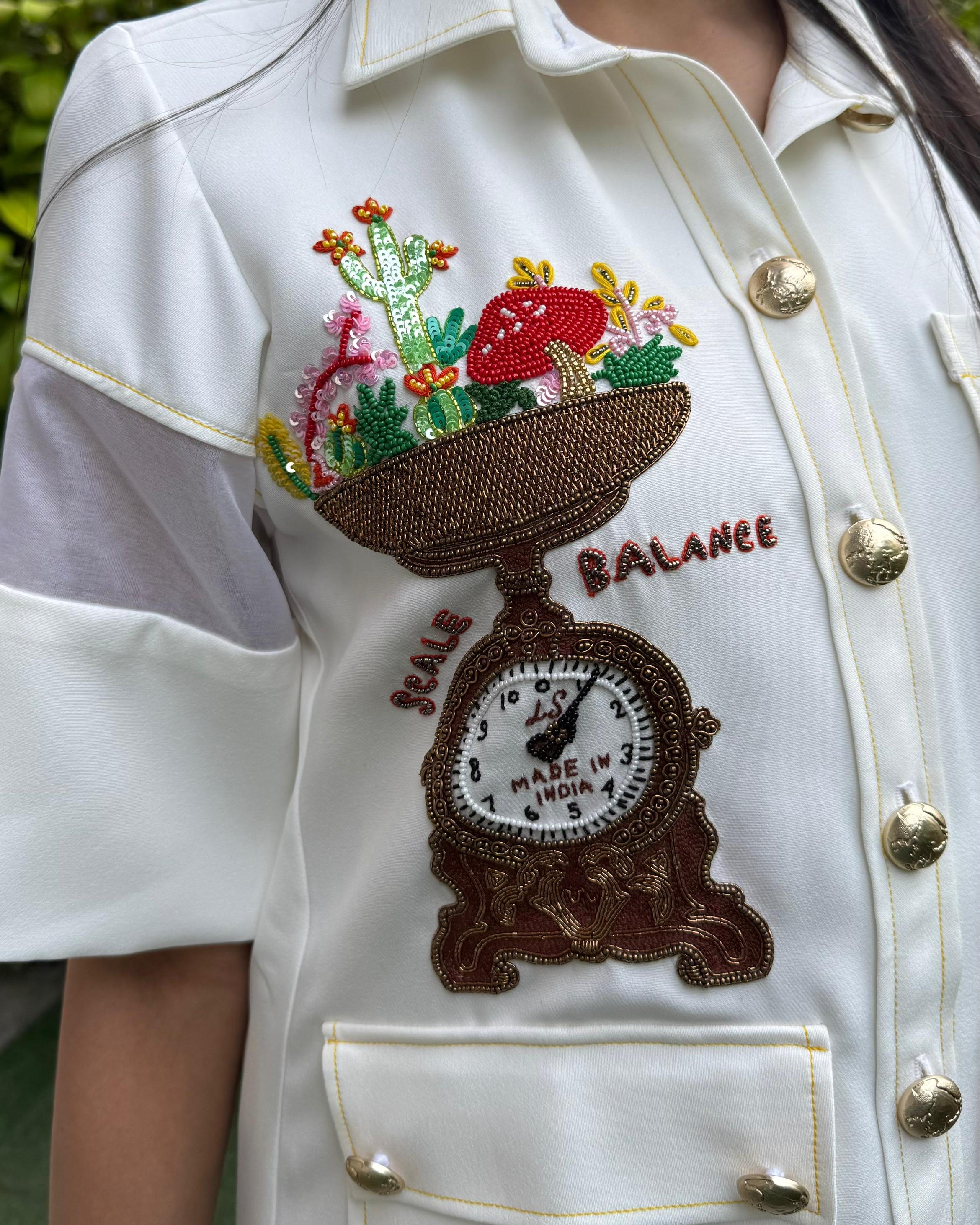 White Scales Dress