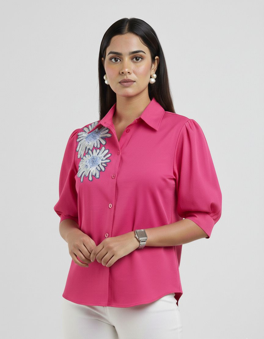 Hot Pink Sequins Shirt