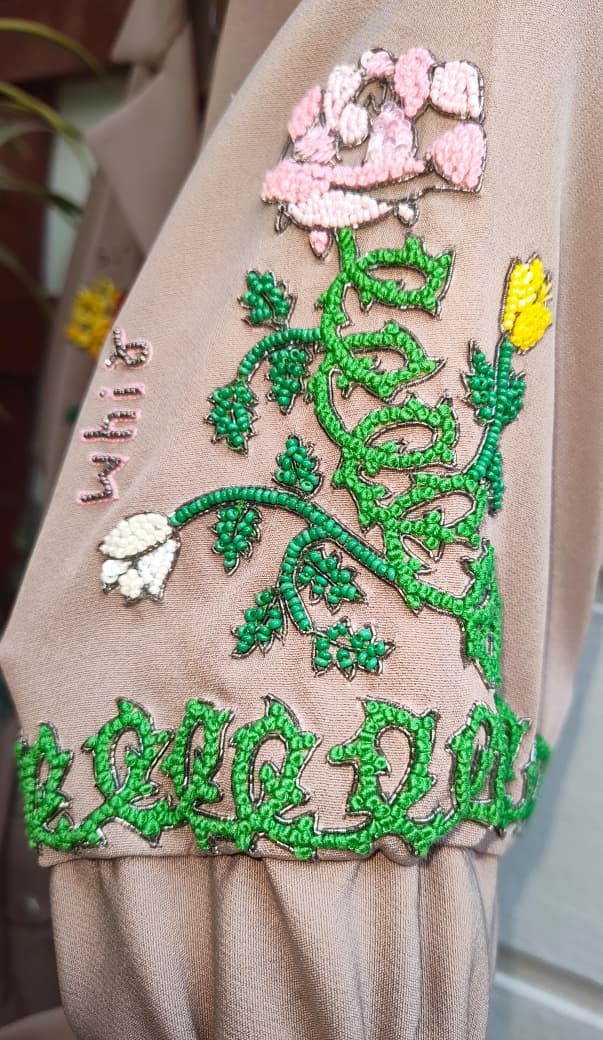 Ecru Receiver And Roses Dress