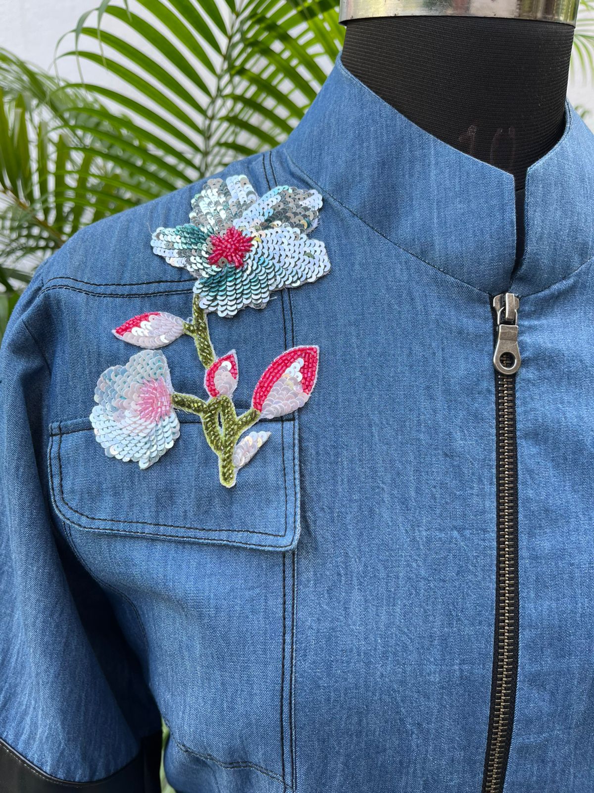 Denim Flora Dress