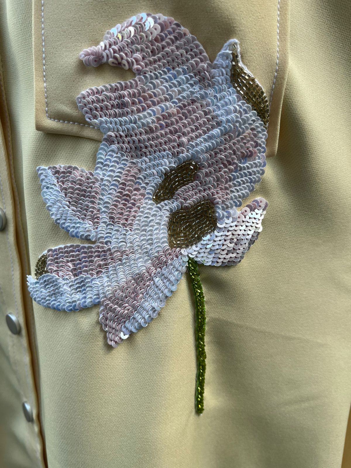 Yellow White High Low Dress