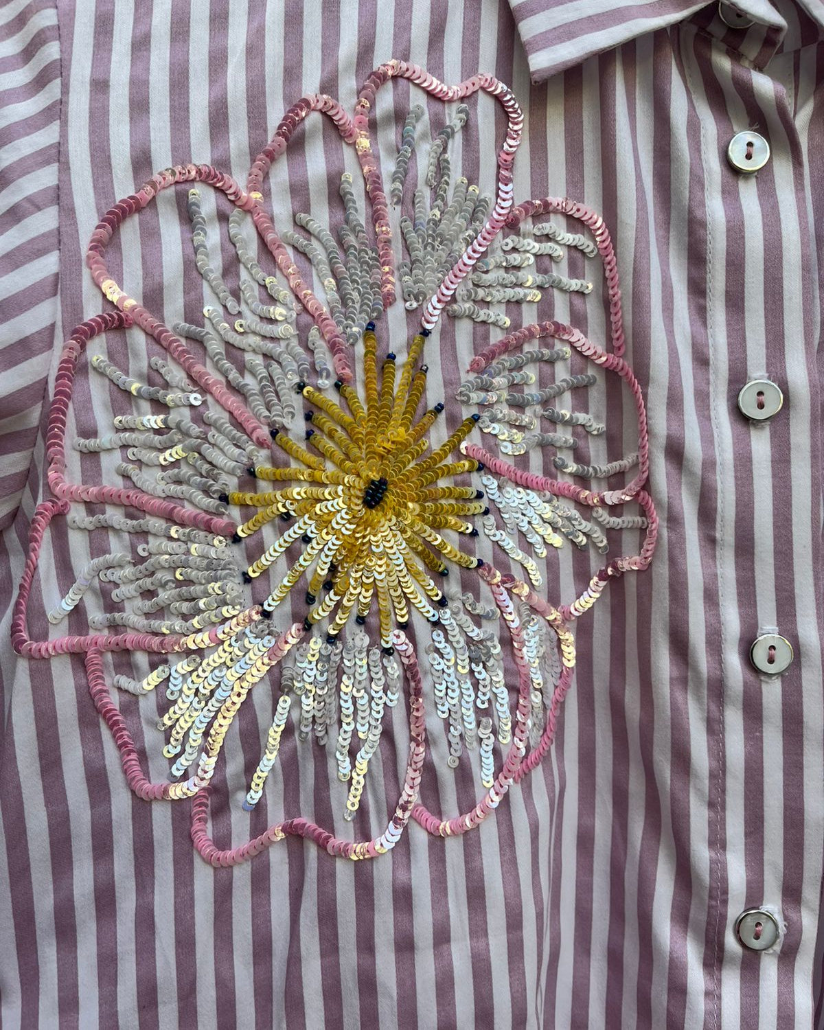 Lilac Multi Sequins Shirt