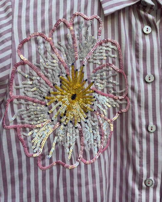 Lilac Multi Sequins Shirt