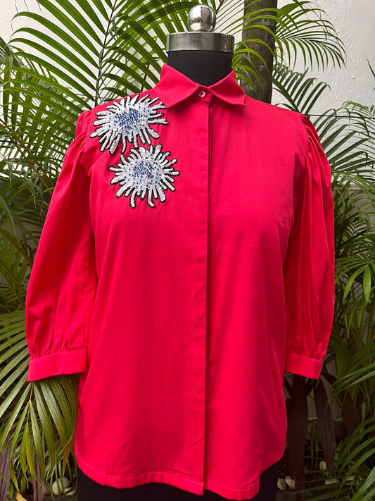 Hot Pink Sequins Shirt