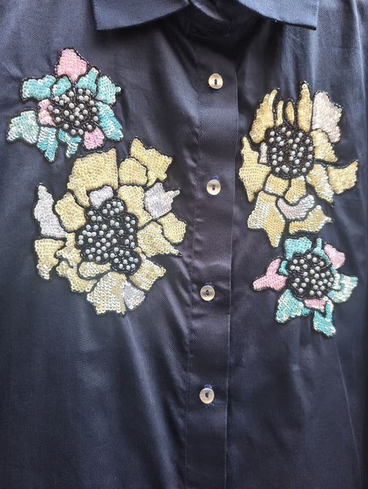 Navy Floral Shirt