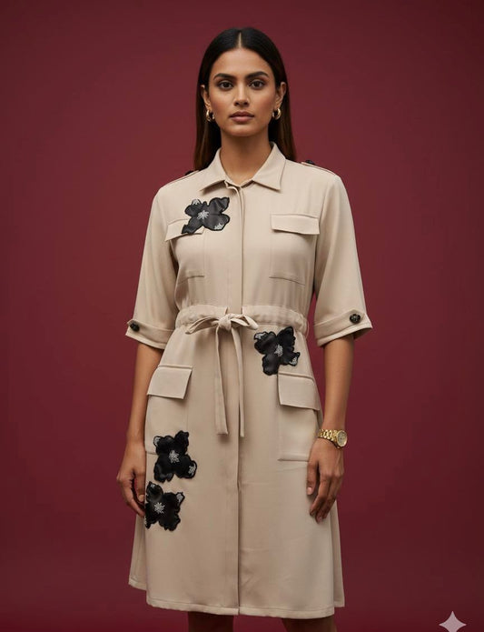 Beige  Authority Dress