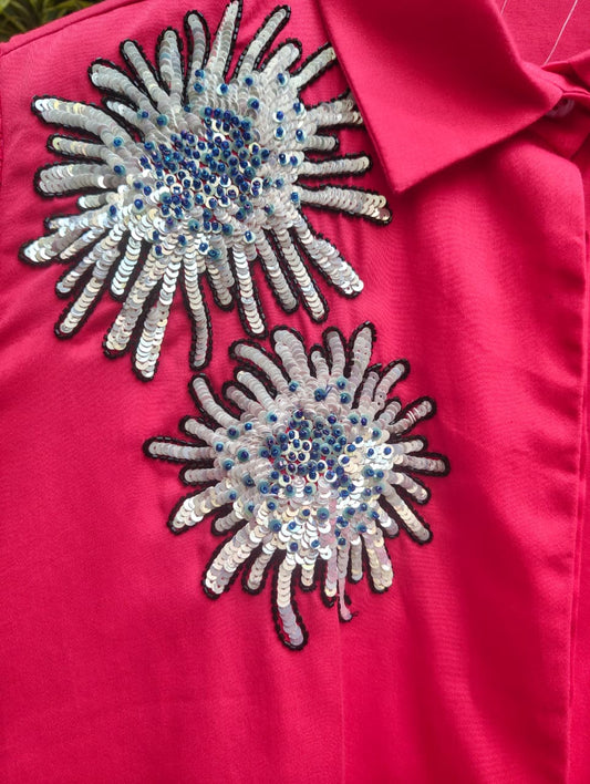 Hot Pink Sequins Shirt