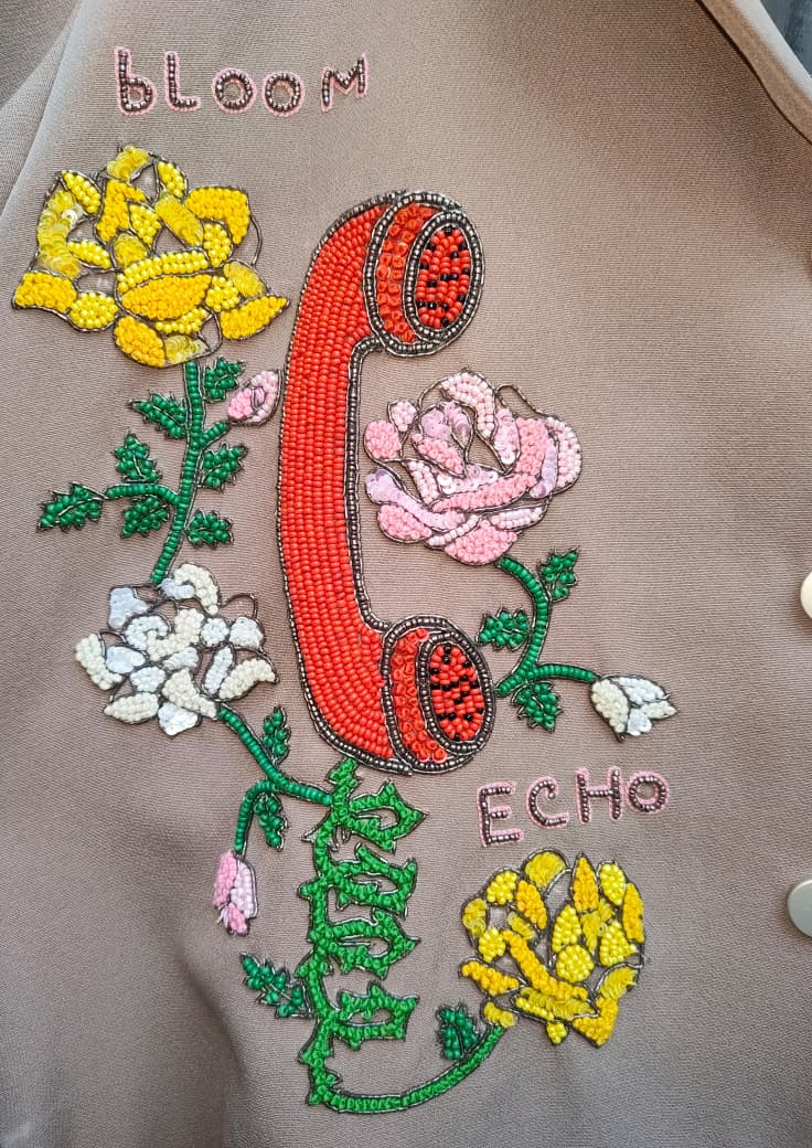 Ecru Receiver And Roses Dress