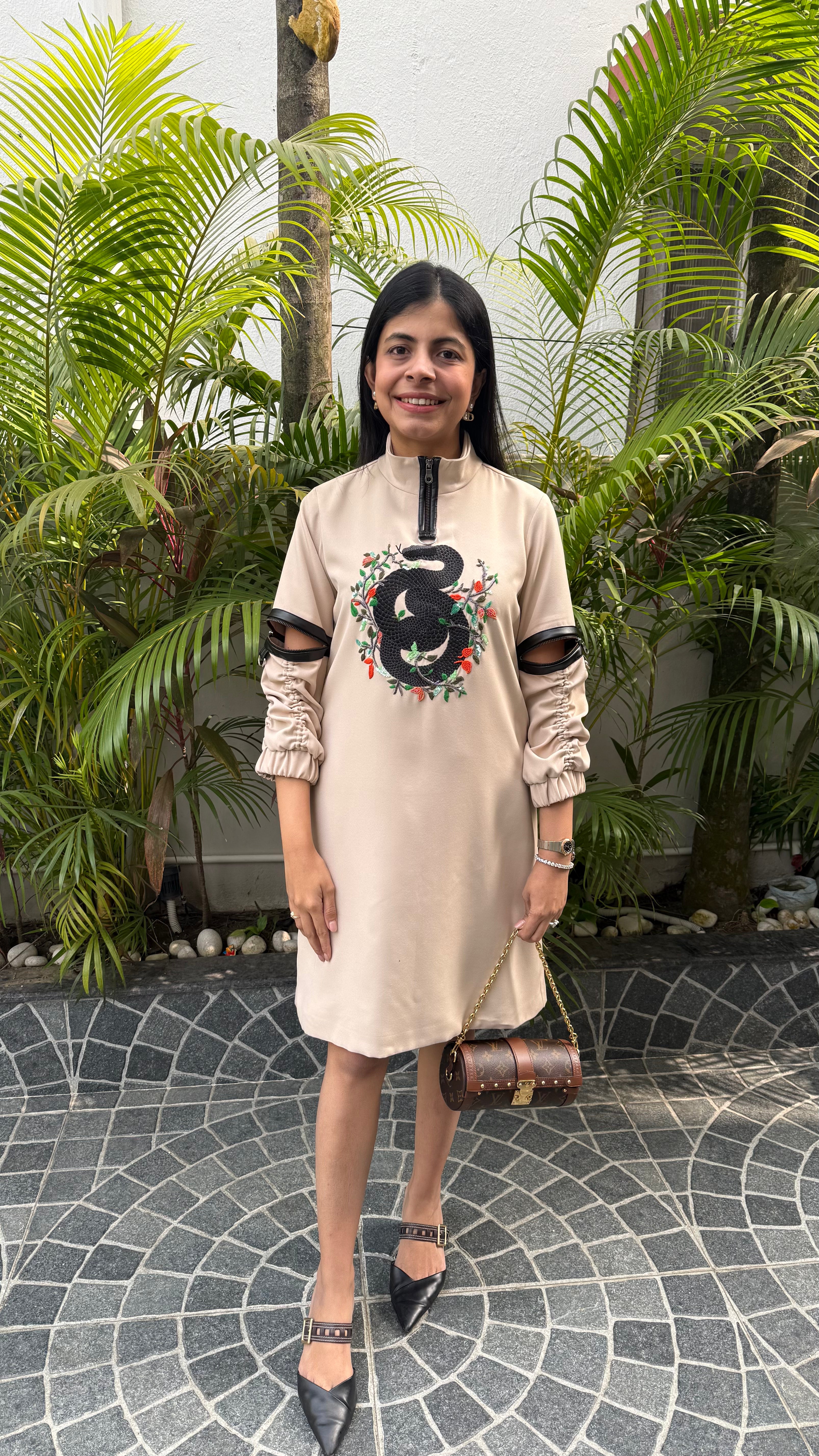 Beige Naga Morph Dress