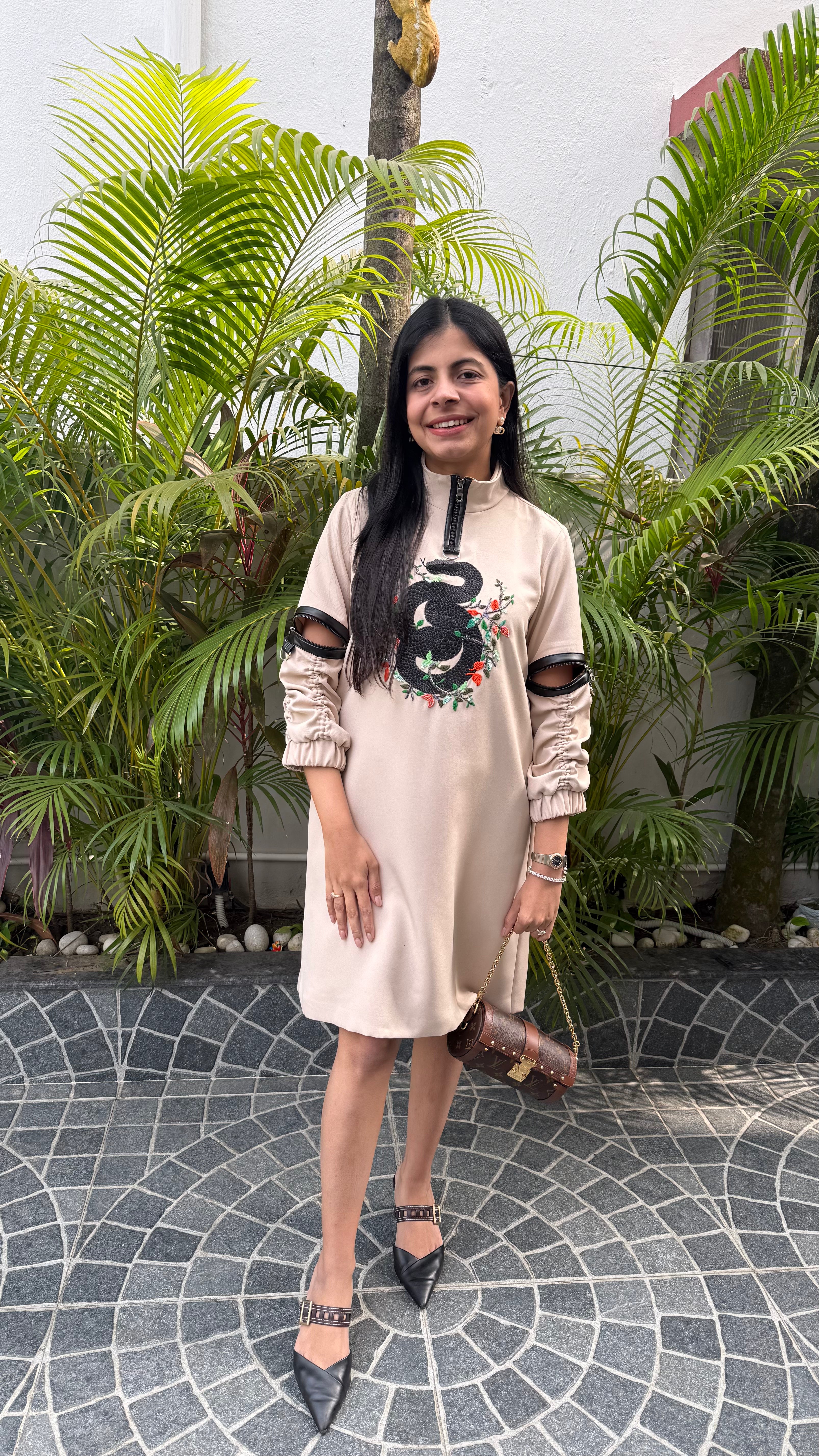 Beige Naga Morph Dress