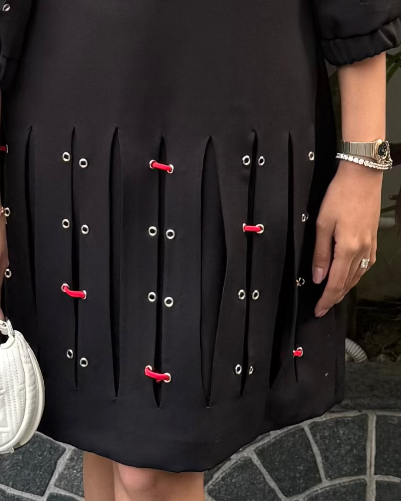 Black Techno Heart Dress