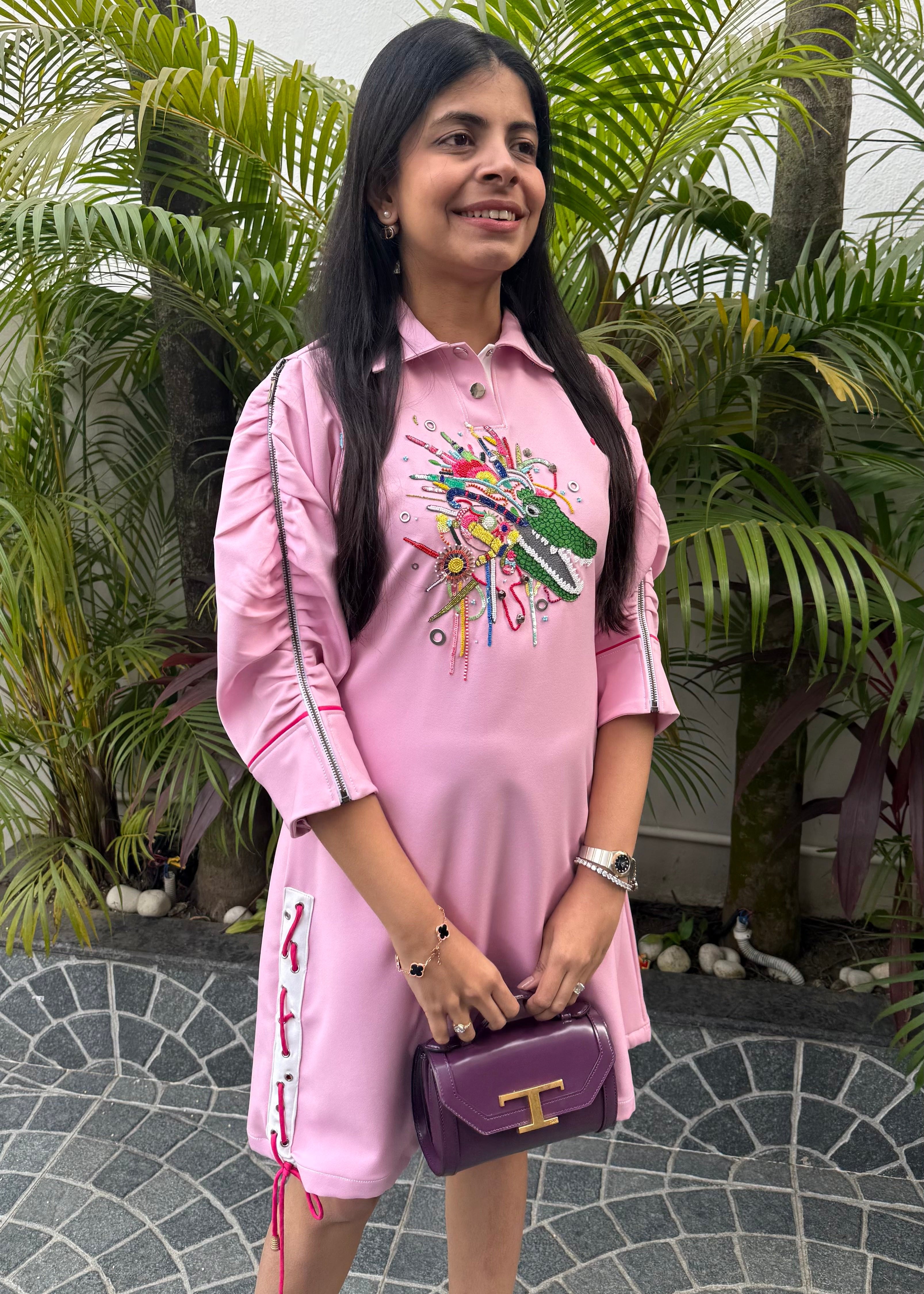 Pink Cyber Croc Dress