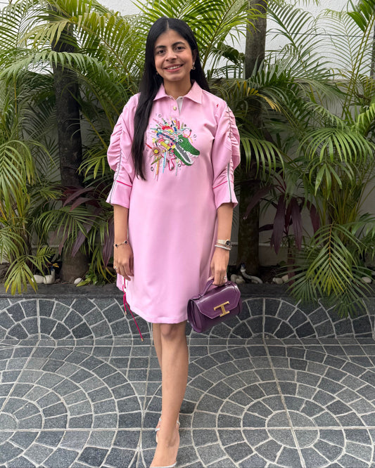 Pink Cyber Croc Dress