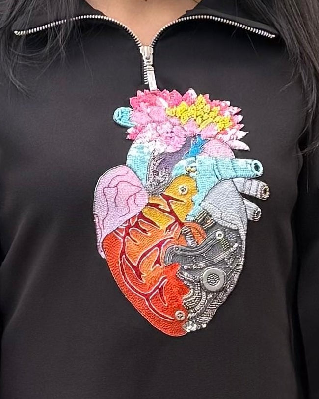Black Techno Heart Dress