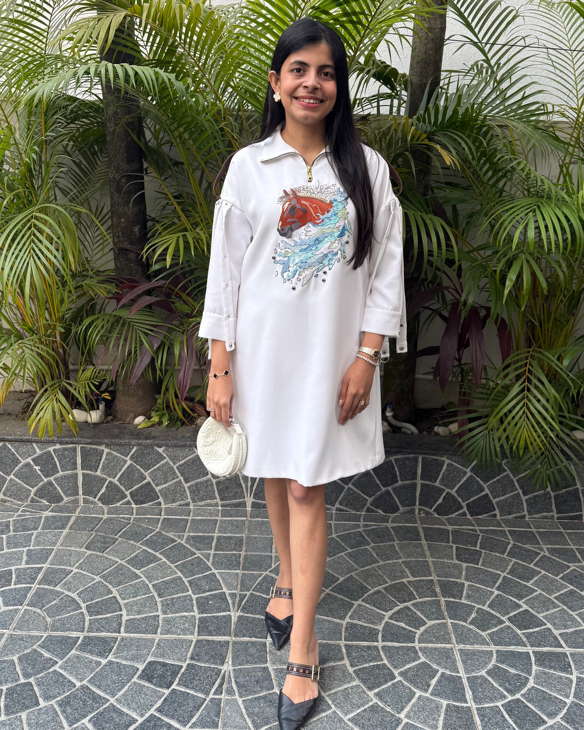 White Aqua Mane Dress