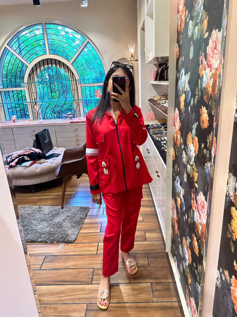 Red Palate Co ord Set