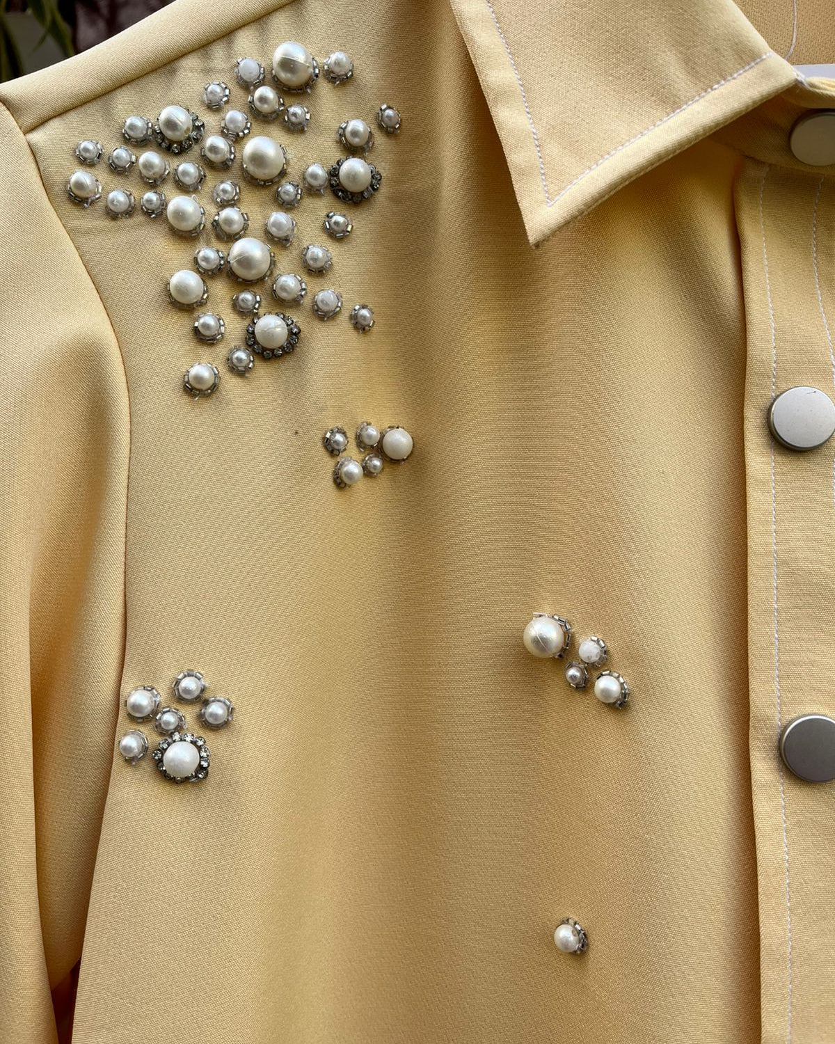 Yellow Lycra Pearl Shirt