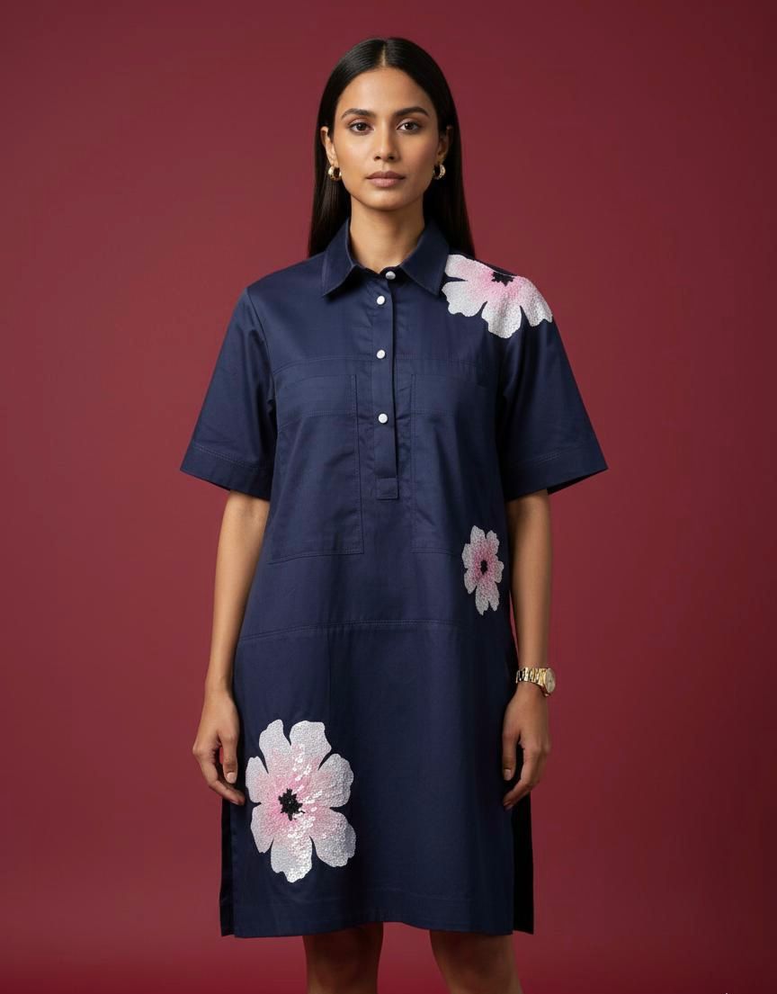 Boxy blue dress