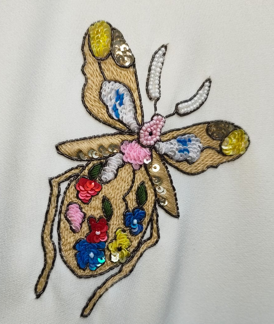 White Bugs In Frame Dress