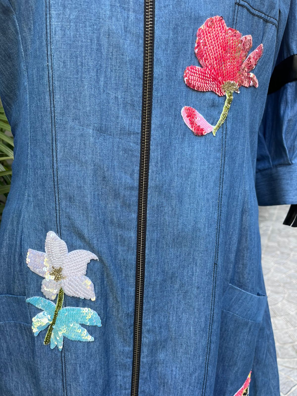 Denim Flora Dress