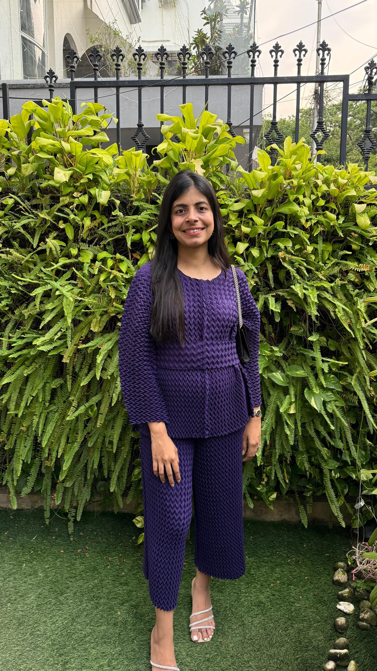 Purple Pleated Coord Set